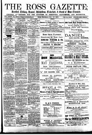 cover page of Ross Gazette published on May 22, 1890