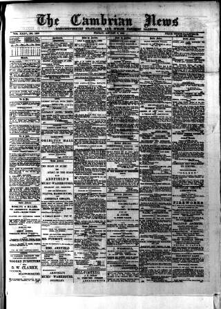 cover page of Cambrian News published on August 2, 1895