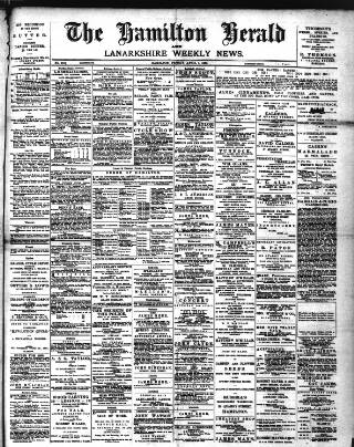 cover page of Hamilton Herald and Lanarkshire Weekly News published on April 1, 1898
