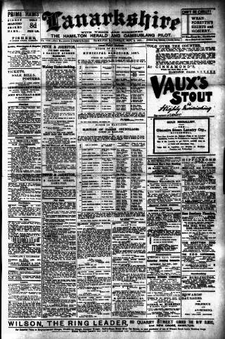 cover page of Hamilton Herald and Lanarkshire Weekly News published on November 2, 1907