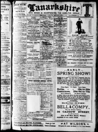 cover page of Hamilton Herald and Lanarkshire Weekly News published on April 1, 1911