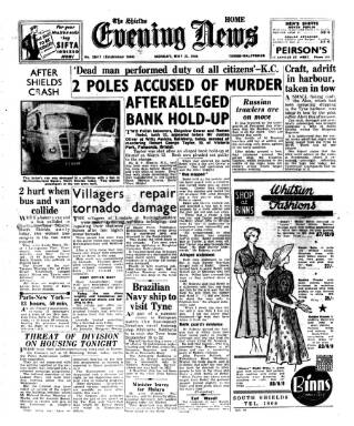 cover page of Shields Daily News published on May 22, 1950