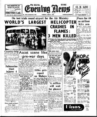 cover page of Shields Daily News published on June 13, 1950