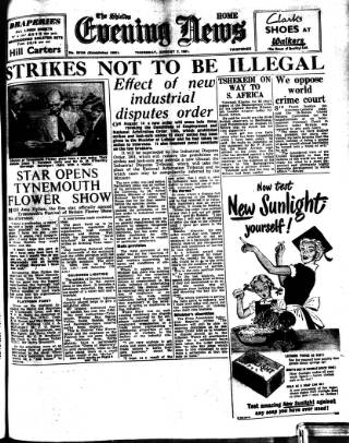 cover page of Shields Daily News published on August 2, 1951