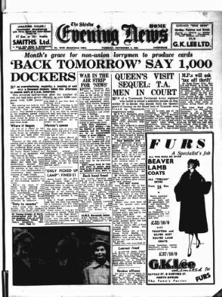 cover page of Shields Daily News published on November 2, 1954