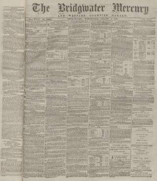 cover page of Bridgwater Mercury published on August 2, 1876