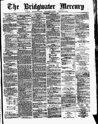 cover page of Bridgwater Mercury published on June 13, 1877