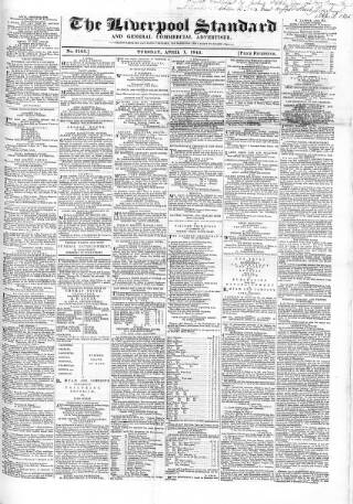 cover page of Liverpool Standard and General Commercial Advertiser published on April 1, 1845
