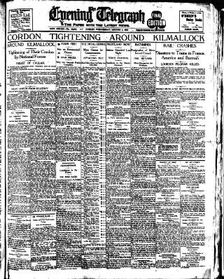 cover page of Dublin Evening Telegraph published on August 2, 1922
