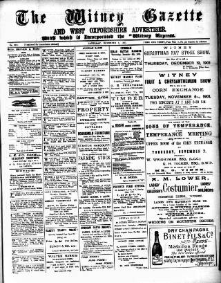 cover page of Witney Gazette and West Oxfordshire Advertiser published on November 2, 1901