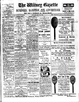 cover page of Witney Gazette and West Oxfordshire Advertiser published on May 22, 1909