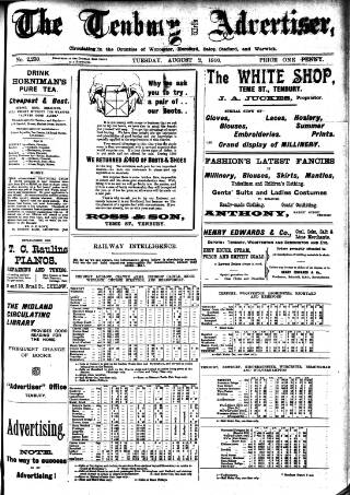 cover page of Tenbury Wells Advertiser published on August 2, 1910