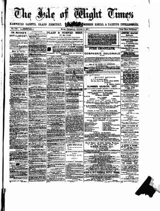 cover page of Isle of Wight Times published on August 2, 1877