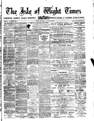 cover page of Isle of Wight Times published on June 13, 1878