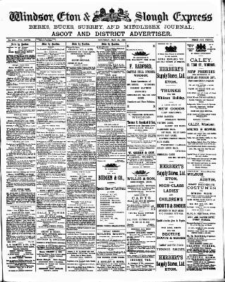 cover page of Windsor and Eton Express published on May 22, 1909