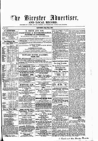 cover page of Bicester Advertiser published on May 22, 1858