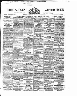 cover page of Surrey Gazette published on June 13, 1865