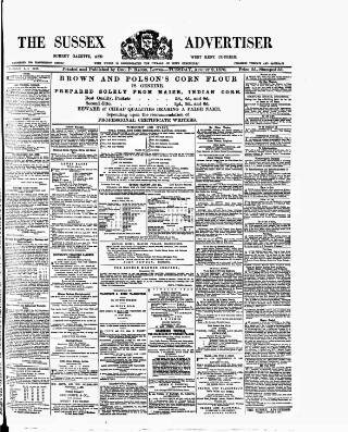 cover page of Surrey Gazette published on August 2, 1870