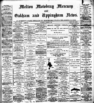 cover page of Melton Mowbray Mercury and Oakham and Uppingham News published on August 2, 1888