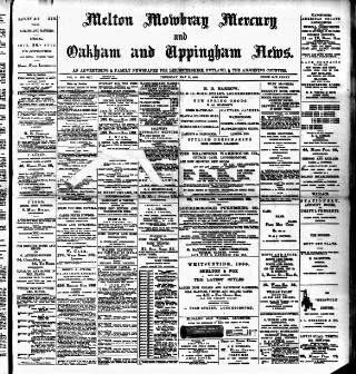 cover page of Melton Mowbray Mercury and Oakham and Uppingham News published on May 22, 1890