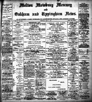 cover page of Melton Mowbray Mercury and Oakham and Uppingham News published on June 13, 1901