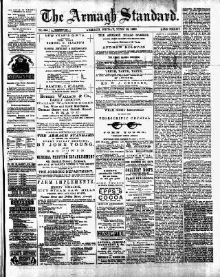 cover page of Armagh Standard published on June 13, 1890