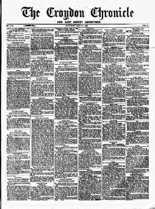 cover page of Croydon Chronicle and East Surrey Advertiser published on May 22, 1880