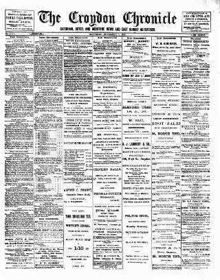 cover page of Croydon Chronicle and East Surrey Advertiser published on November 2, 1889