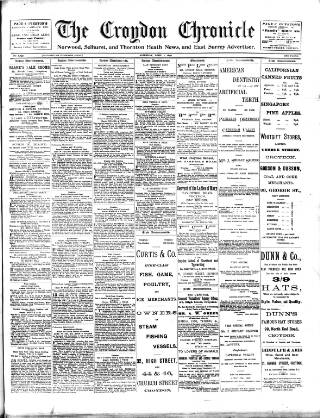 cover page of Croydon Chronicle and East Surrey Advertiser published on April 1, 1899