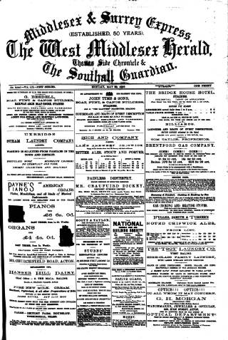 cover page of Middlesex & Surrey Express published on May 22, 1905