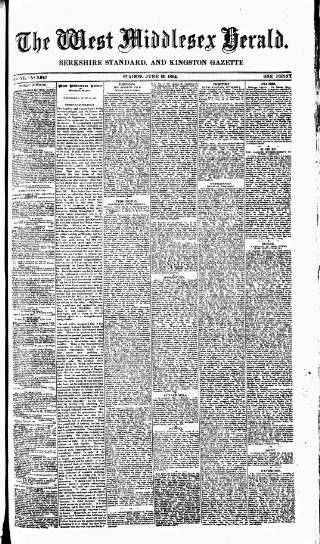 cover page of West Middlesex Herald published on June 13, 1894