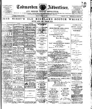 cover page of Todmorden Advertiser and Hebden Bridge Newsletter published on May 22, 1903