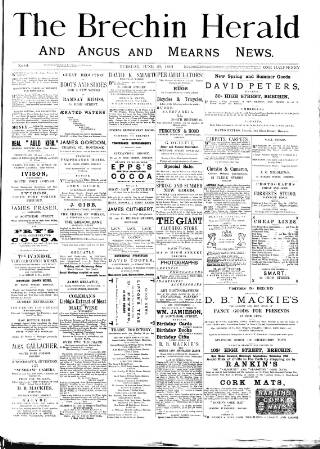 cover page of Brechin Herald published on June 23, 1891