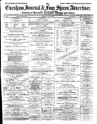 cover page of Evesham Journal published on June 25, 1892
