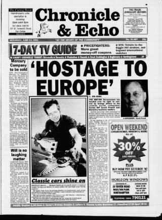 cover page of Northampton Chronicle and Echo published on June 13, 1992