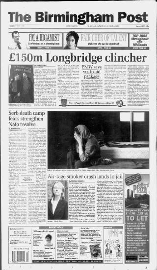 cover page of Birmingham Daily Post published on April 1, 1999