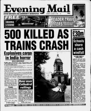 cover page of Birmingham Mail published on August 2, 1999