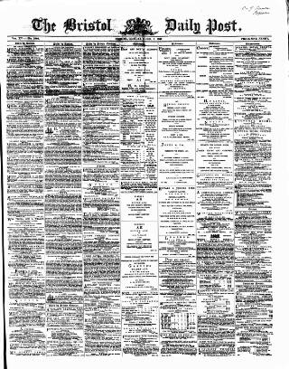cover page of Bristol Daily Post published on April 1, 1867