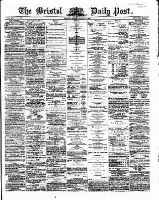 cover page of Bristol Daily Post published on August 2, 1867