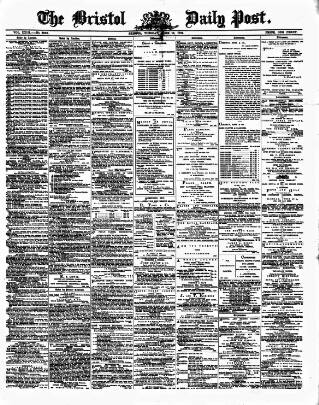 cover page of Bristol Daily Post published on June 13, 1871
