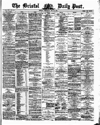 cover page of Bristol Daily Post published on May 22, 1872