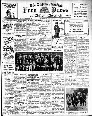 cover page of Clifton and Redland Free Press published on May 22, 1930