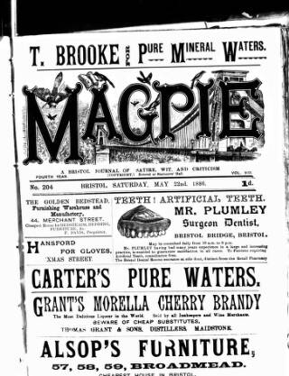 cover page of Bristol Magpie published on May 22, 1886