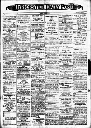 cover page of Leicester Daily Post published on November 2, 1909