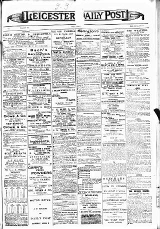 cover page of Leicester Daily Post published on April 1, 1910
