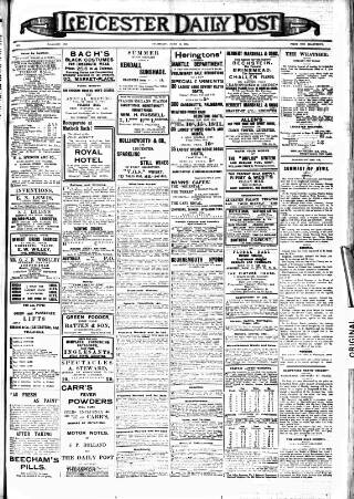 cover page of Leicester Daily Post published on June 13, 1912