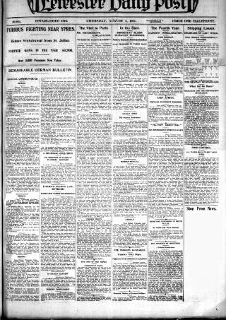 cover page of Leicester Daily Post published on August 2, 1917