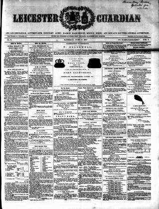 cover page of Leicester Guardian published on June 13, 1857