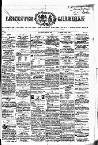 cover page of Leicester Guardian published on April 1, 1865