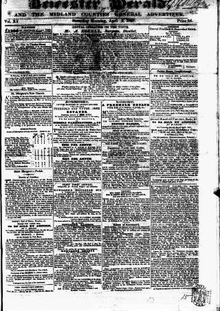 cover page of Leicester Herald published on April 1, 1837